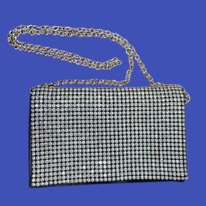 NEW AMBER SCEATS Stella Crystal Bling Bag, Evening Purse With Strap